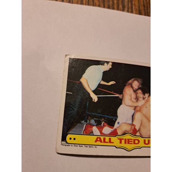 Vintage 1985 WWF All Tied Up WWF Card #27 Andre the Giant Big John Studd Topps - Picture 3 of 5